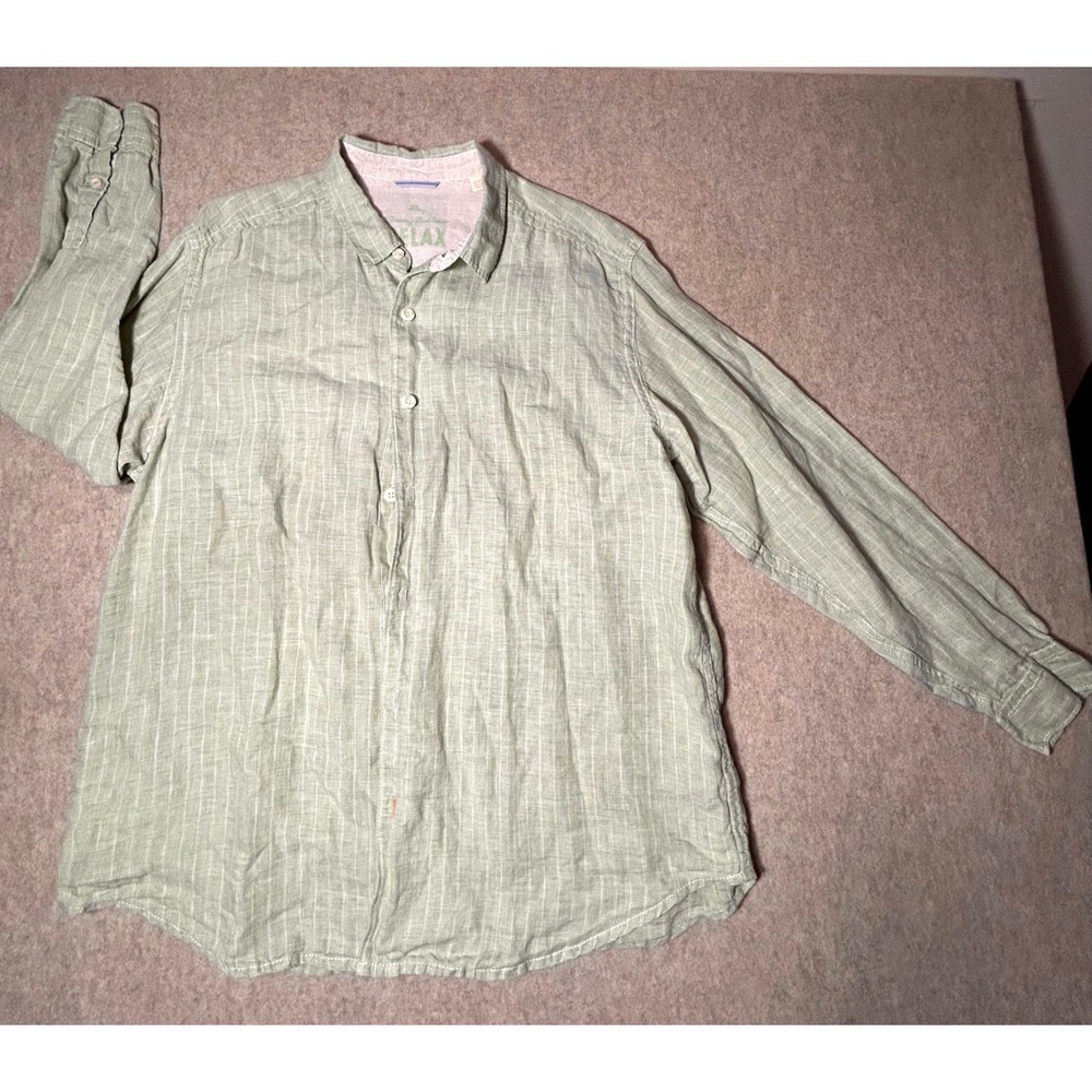 Tommy Bahama Relax 100% Linen Casual Button Down Mens XL Tall